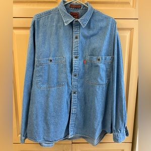 Vintage 90's Levis denim shirt button down xL mens extra large levi's